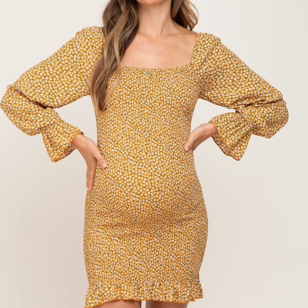 PinkBlush Smocked Maternity Mini Dress